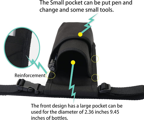 Holster,Black(XJ-1KD) Professional Massage Therapist Holster with Adjustable Belt, Massage Bottle Bag, Massage Lotion