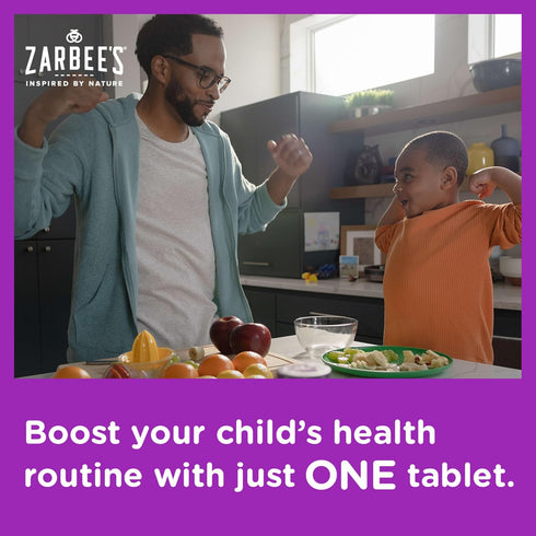 Zarbee's Kids Immune Support, 28 Chewable Tablets - Vitamin C, D & Zinc Daily Immunity Vitamins for Children 4+ Years,