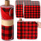 Hahafelt 24 Pack Reusable Paper Towels Rolls Bulk Red Black Buffalo Plaid Washable