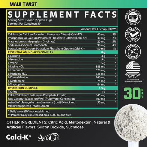 Nutrex Research EAA Hydration Powder | EAAs + BCAAs for Muscle Recovery, Strength, Endurance | 8G Essential Amino Acids