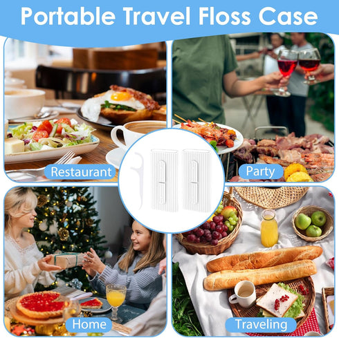 WJIAAA 2 20 Portable Dental Floss Case, Pcs Refillable Travel Floss Pick Dispenser Storage Organizer Box Storage Pcs