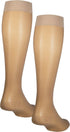 Truform Sheer Compression Stockings, 15-20 mmHg, Women's Knee High Length, Open Toe, 20 Denier, Beige, 2X-Large