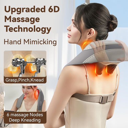 Shiatsu Neck and Shoulder Massager with Heat for Pain Relief Deep Tissue, Portable Massagers for Neck and Back, Gifts