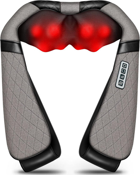 Shiatsu Electric Neck Back Massager Pillow with Heat, 3D Kneading for Pain Relief in Car, Office, Home