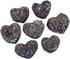 mookaitedecor Titanium Coated Natural Rock Quartz Heart-Shape Crystal Cluster Geode for Reiki Healing Home Decoration
