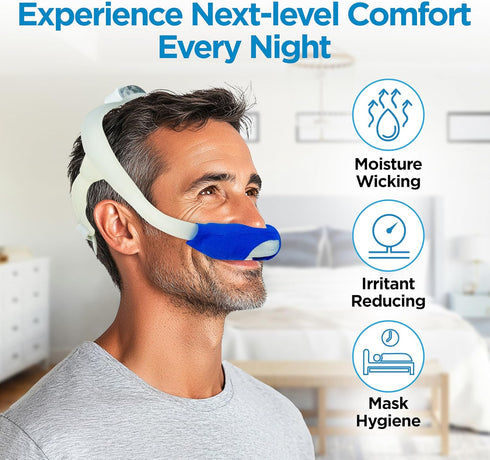 Pack 4 resplabs CPAP Mask Liners Compatible with Nasal Pillow CPAP Masks of Reusable Washable Liners Soft Comfort Pads