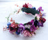 Vivivalue Floral Halo Boho Flower Headband, Floral Crown Headpiece for Wedding Party, Purple