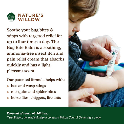 Nature’s Willow Bug Bite Balm - Natural Insect Bite Pain & Itch Relief, 0.5 oz