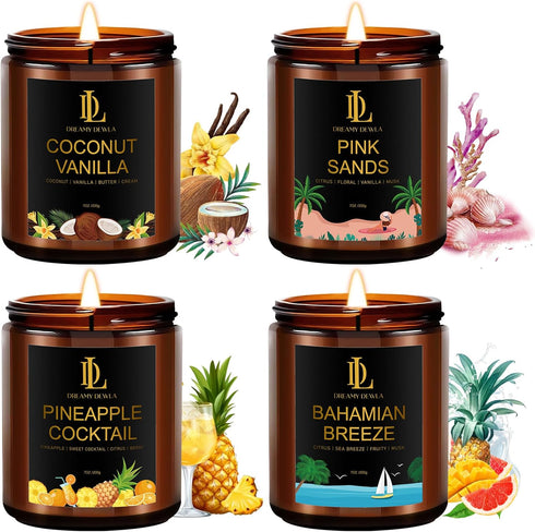 Scented Candles Set, 4 Pack Soy Candles for Home Scented, Candle Gifts