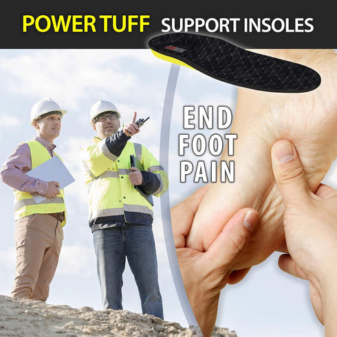 JobSite Power Tuff Large Anti-Fatigue Support Work Orthotic Insoles
