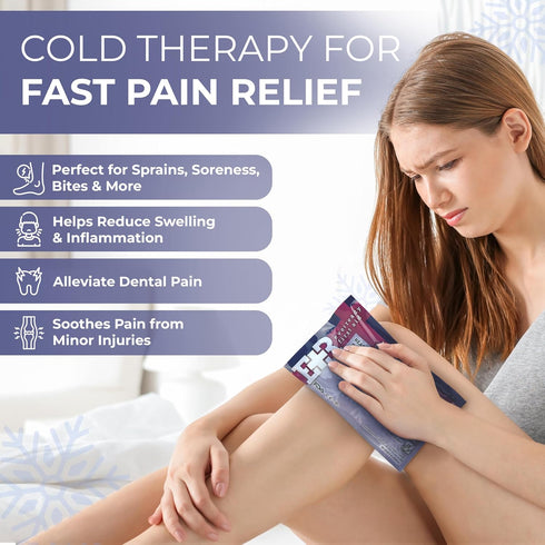 Pack 4.5" 7" 24 Pack Ever Ready First Aid Disposable Cold Compress Instant Ice for Injuries, Swelling & Pain Relief x