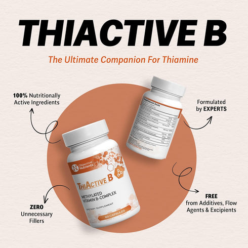 ThiActive B Methylated B-Complex - No Fillers or Flow Agents, 60 Count