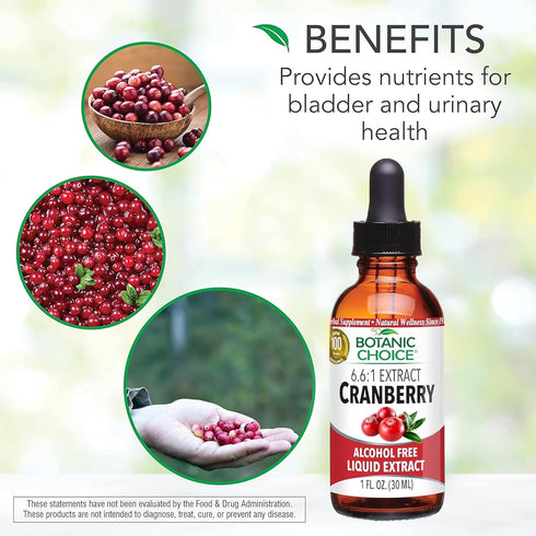 Botanic Choice – Cranberry Liquid Extract – Herbal Supplement – Fast Acting, Easy to Swallow, Alcohol Free, Gluten Free – 1 Ounce