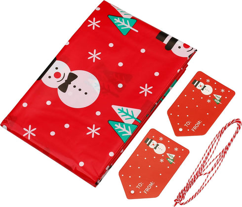 Giant Christmas Red Snowman Plastic Gift Bag (36"x44") - Jumbo Celebration Bag for Large Gifts - 1 PC
