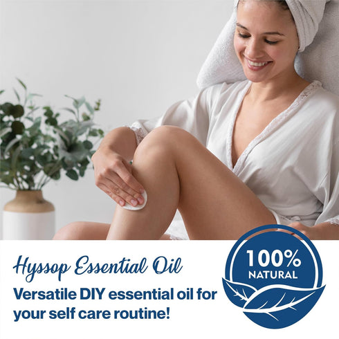 Organic Hyssop Essential Oil with Fresh Floral Scent, 100% Pure & Natural Essential Oil for Aromatherapy, Home Essential Diffuser Oil - USDA Certified Organic 15ml