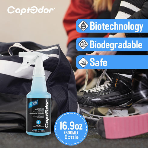 Sports Odor Destroyer Spray, 16.9oz, Odor Eliminator & Deodorizer for Sports Gear
