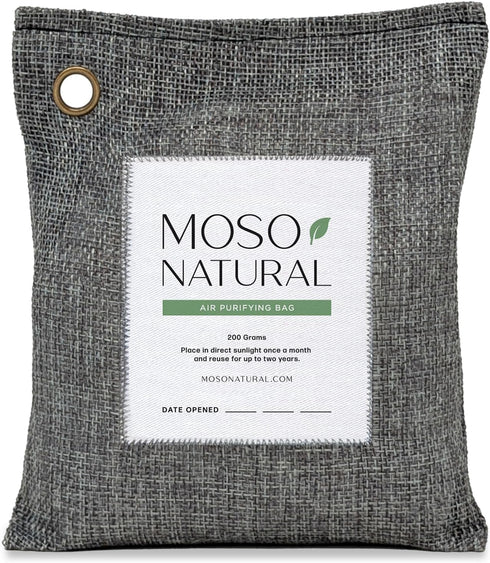 Moso Natural Air Purifying Bag 200g | Premium Bamboo Charcoal Odor Absorber for Home & Car, Closet Deodorizer, Long