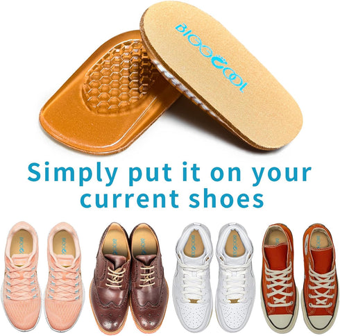 Heel Cushions for Pain Relief, Inserts for Shock Absorption, 1 Pair for Achilles Tendonitis and Bone Spur (Beige, Large)