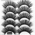 outopen 3D Mink Lashes Natural Wispy False Eyelashes 15mm Fluffy Long Eye Makeup Tools 5 Pairs Pack (Q1 | 13-15MM)
