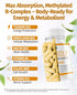 1 Body Vitamin B Complex, High Potency Methylated B12 & 5-MTHF Folate for Energy & Brain Support, 60 Capsules