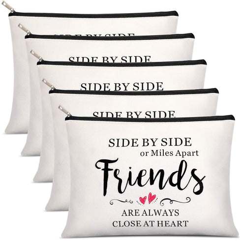Weewooday 5 Pcs Friend Gifts Cosmetic Bags - Friendship Makeup Bags for Women Party Favors