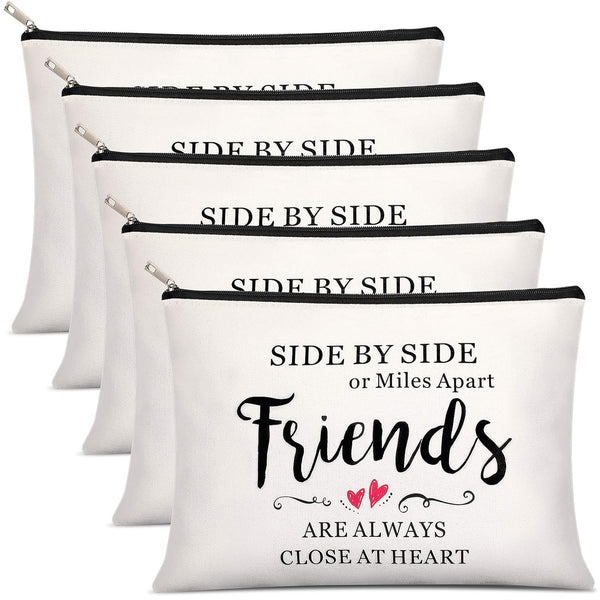 Weewooday 5 Pcs Friend Gifts Cosmetic Bags - Friendship Makeup Bags for Women Party Favors