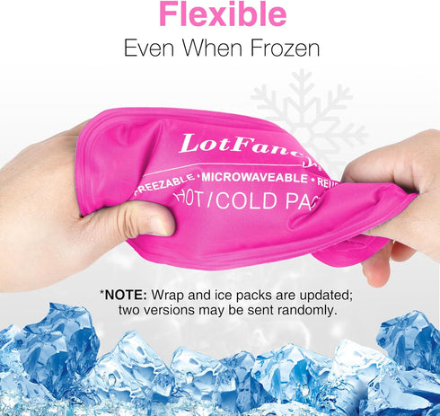 LotFancy Face Ice Pack Wrap with 4 Reusable Hot Cold Therapy Gel Packs for TMJ, Wisdom Teeth Pain Relief (Pink)