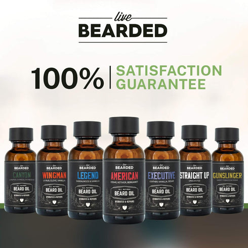 Live Bearded Beard Oil, 1 fl oz - Premium All-Natural Jojoba Hair and Skin Care for Men, Canyon Scent