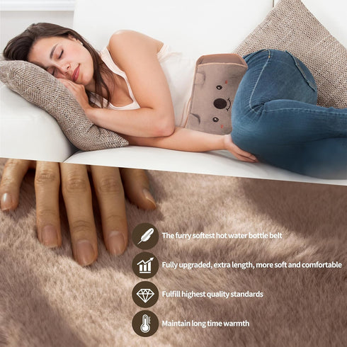 Toxin Hot Water Bag,Hot Water Bottle Rubber Warm Water Bag Pouch with Soft Waist Cover for Neck and Shoulder