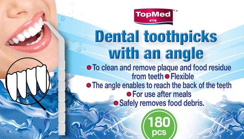 Oral Care Dental Teeth Pick, Plastic Teeth Floss Toothpick with Angle, 360 Count (Pack of 2)