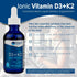 Trace Minerals Liquid Ionic Vitamin D3 + K2 - 125 mcg D3, 100 mcg K2 Concentrated Dietary Supplement (2 fl oz, 296