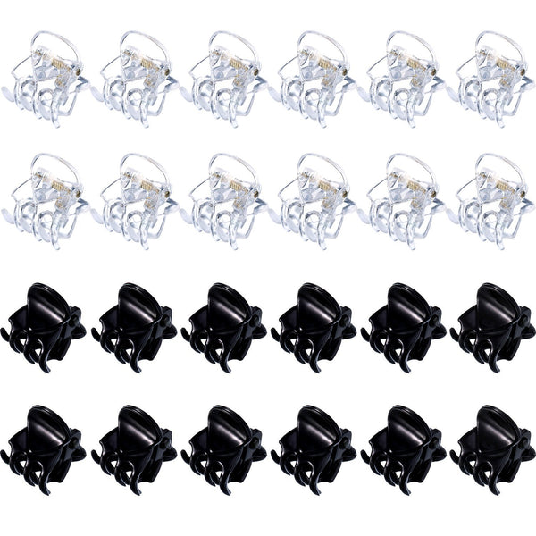 Hotop 24 Pcs Small Mini Hair Claw Clips for Girls and Women, Non-Slip Plastic Tiny Jaw Clips