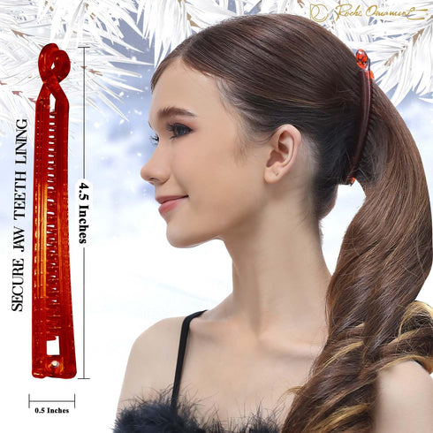 RC ROCHE ORNAMENT 6 Pcs Banana Hair Clip - Thin Hair Fine Ponytail Maker, No Slip Small Hair Claw Clips, Secure Grip