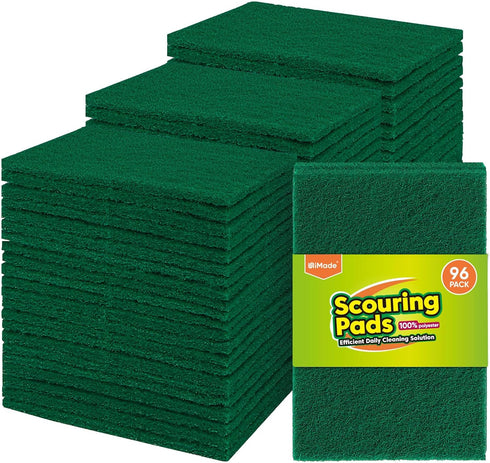 Non-Scratch Scouring Pads, 96Pcs Household Scour Pads for Kitchen, Garage, and Outdoors, Reusable Dish Scrubber Pads