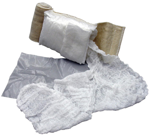 OLAES 4” Flat Modular Trauma Bandage with Pressure Cup, 4" W x 7" L x 2.5" D, Latex-Free