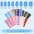 Maitys Glitter Nail Wraps Polish Strips, 16 Sheets Self Adhesive Solid Color Fingernail Stickers with 2 Nail Files