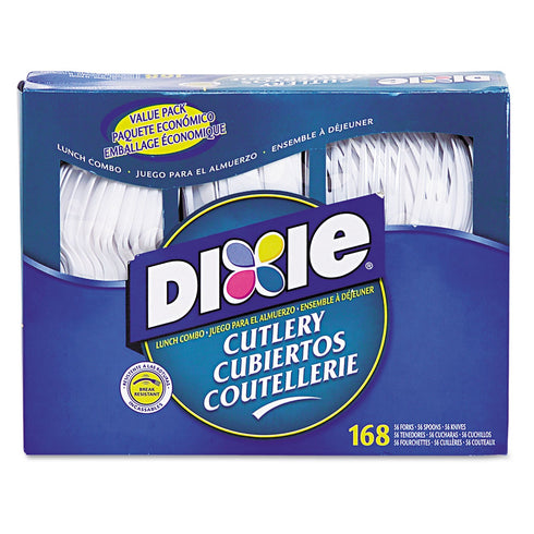 Dixie DXECM168 Heavy-Duty White Foods Cutlery, 168 Pieces