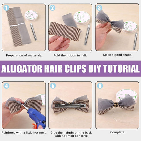 Swpeet 200Pcs 3inch Alligator Hair Clips Kit, Metal Duck Bill Hair Clips for Hair Styling DIY Accessories