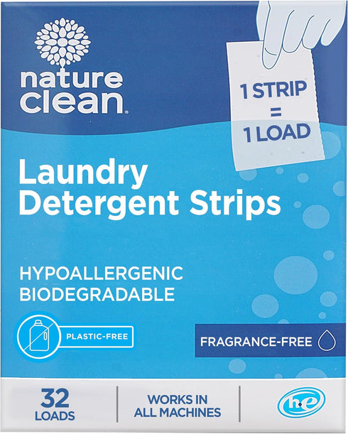 Nature Clean Non-Toxic Laundry Detergent Sheets, Unscented, 32 Counts, Eco Friendly