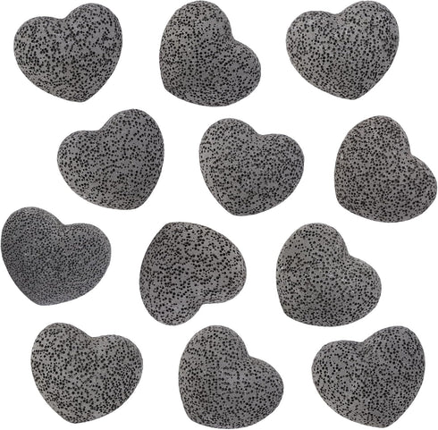 Set, 1.7 Inches, 5 rockcloud Black Lava Rock Stone Heart Shape Pocket Stones Dyed Lava Rocks Aromatherapy Essential Oil