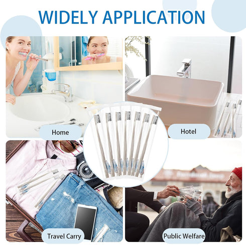 Uiifan 250 Sets Disposable Toothbrushes Bulk with Individually Wrapped Toothpaste, Travel Toothbrush Set for Home, Hotel
