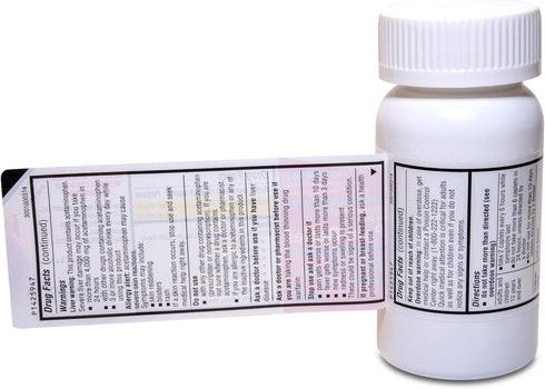 Acetaminophen Extended-Release Tablets, 650 mg, 8 Hour Pain Medicine for Muscles, Joints, Body, and Backache Relief,
