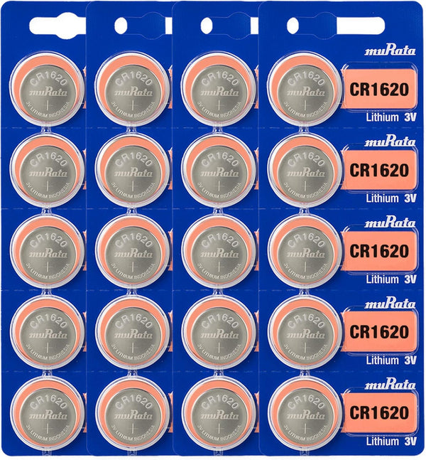 CR1620 Battery DL1620 ECR1620 3V Lithium Coin Cell (20 Batteries) - Murata