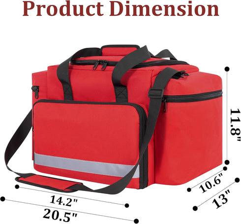 Professional Empty EMT First Responder Padded Bag,Large Trauma First Aid Carrying Bag for Paramedics and Emergency