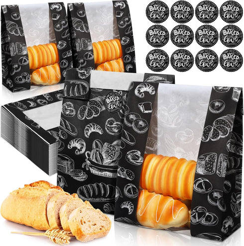 MotiMind 100 Packs Paper Bread Bags for Homemade Bread Sourdough 14 x 8.3