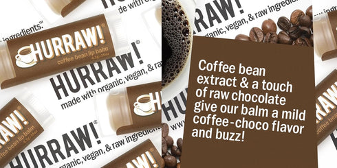 Hurraw! Coffee Bean Lip Balm - 3 Pack - Organic, Certified Vegan, Cruelty Free, Gluten Free - Made in USA