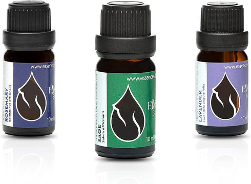 Set "Bliss" Organic Essential Oils, Rosemary + Sage + Lavender, 100% Pure and Natural, 3 pcs x 10 ml