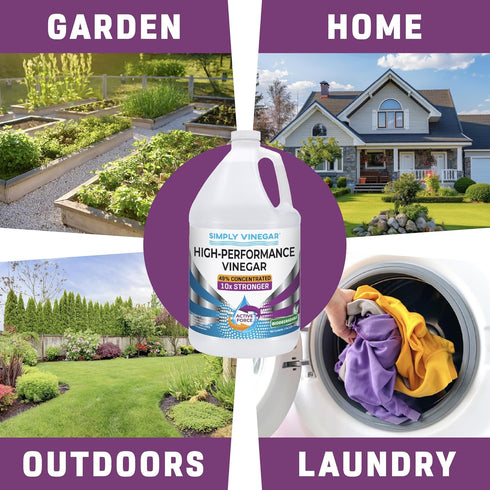 Simply Vinegar 49% 1 (128 oz) Industrial Strength Vinegar High-Performance Concentrated Cleaner for Home, Garden