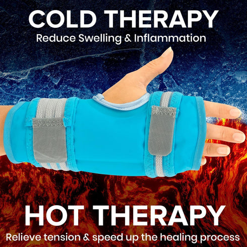 Arctic Flex Wrist Ice Pack Wrap - Hot & Cold Therapy Brace for Pain Relief, Adjustable Straps for Compression