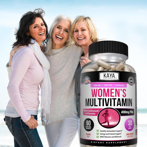 Kaya Naturals Women's Multivitamin, Antioxidant & Immune Support, Vitamins A, D, C, E, Biotin, 60 Count